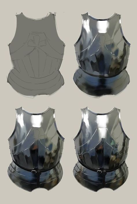 Metal Armor, Drawings Tutorials, Digital Painting Techniques, Photoshop Painting, Digital Painting Tutorials, Poses References, Armors, Drawing Clothes, Process Art