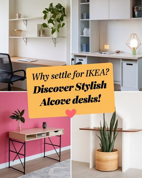 Looking for alcove desk ideas that go beyond IKEA? Discover our top 10 Desk Nook and Cozy Desk setups that fit perfectly in any corner! From Study Room Decor to a Cozy Home Office and inspiring Home Office Setup ideas, these designs can transform your workspace into an inviting, productive spot. Which one would be perfect for you? #gg #homedesigninsider #deskideasforsmallspaces Alcove Desk Ideas, Small Desk Ideas, Desk Ideas For Small Spaces, 1950s House Interior, Small Space Desk, 1930 House Renovation, Alcove Desk, Home Office Setup Ideas, Interior Design Secrets