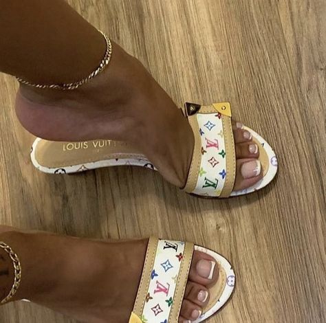 Louis Vuitton Heels, Pretty Sandals, Pretty Shoes Sneakers, Hype Shoes, Girly Shoes, Aesthetic Shoes, Swag Shoes, Cute Sandals, Slides Shoes