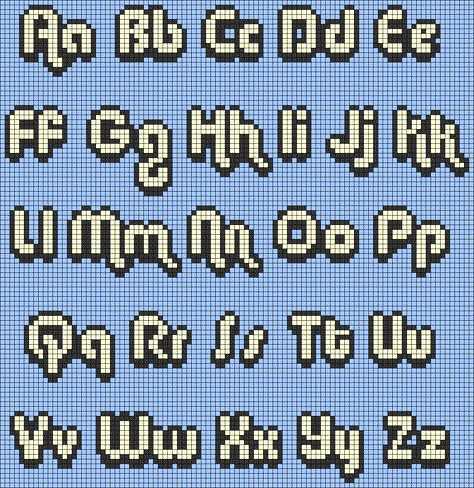 Letters Pixel Art, Pixelated Alphabet, Pixel Art Letters, Pixel Lettering, Pixel Letters, Pixel Alphabet, Pixel Font, Graph Paper Drawings, Cross Stitch Fonts