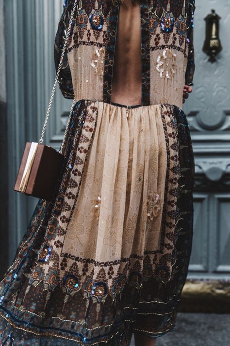 boho chic, street style, designer and luxury fashion, embroidered and embellished maxi dress, bohemian style, fashion blogger, summer style, urban streetwear, street style, outfit details, ootd Walking Down The Street, Mode Hippie, Estilo Hippie, Mode Boho, Bohol, Looks Street Style, Looks Style, Mode Inspiration, Instagram Foto