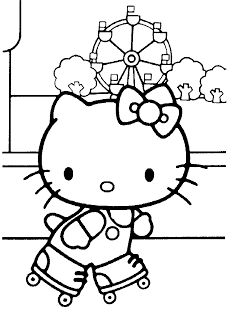 HELLO KITTY COLORING: HELLO KITTY ROLLER SKATING COLORING PAGE Hello Kitty Coloring Pages, Hello Kitty Games, Kitty Coloring Pages, Pita Merah, Angel Coloring Pages, Hello Kitty Imagenes, Hello Kitty Colouring Pages, Images Hello Kitty, Hello Kitty Bow