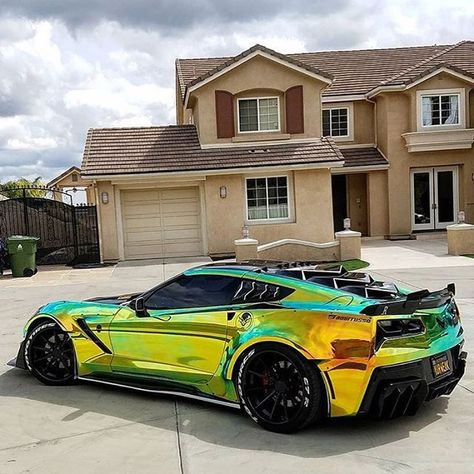 Amazing Corvette  Follow @tamirrusso #corvette #c7 #wrap #corvettez06 #corvettec7 #zl1 #stance #stripes #vinyl #americanmuscle #chevrolet #corvettefamily #corvettestingray #chevy #vettelife #corvettezr1 #corvettes #corvettelifestyle Tmax Yamaha, Chevrolet Corvette C7, Corvette C7, Green Goblin, Street Racing Cars, Cool Sports Cars, Best Luxury Cars, Chevy Corvette, Futuristic Cars