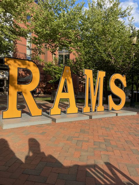 VCU rams sign in front of Shafer Dining Center Vcu College Aesthetic, College Mood Board, Virginia Commonwealth University, College List, American Lifestyle, College Aesthetic, Dream School, Going To School, Visual Board