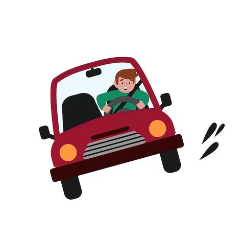 Driving Drawing, Driving Cartoon, Driving Illustration, Drive Drawing, Comic Strip Drawing Ideas, Pepper Illustration, Car Emoji, Speeding Car, Speed Driving