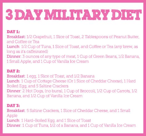 3 Day Military Diet 3 Day Military, 3 Day Diet, Lose 15 Pounds, Lose 30 Pounds, Calorie Intake, Lose 20 Pounds, Diet Tips, Get In Shape, Fitness Diet