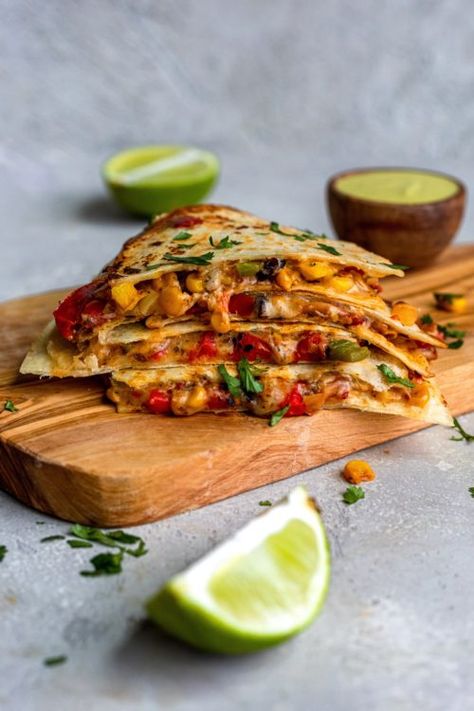 Easy Vegetarian Quesadilla - Dash of Mandi