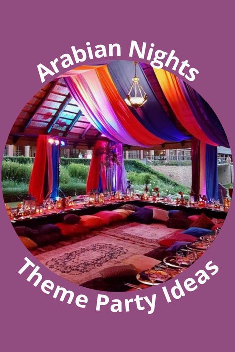 29+ Arabian Nights Theme Party Ideas - Fun Party Pop Arabian Nights Table Decorations, Bollywood Retro Theme Party Decoration, Arabian Nights Wedding Theme, Arabian Nights Prom, Arabian Nights Theme Party, Arabian Nights Wedding, Moroccan Theme Party, Indian Party Themes, Arabian Party