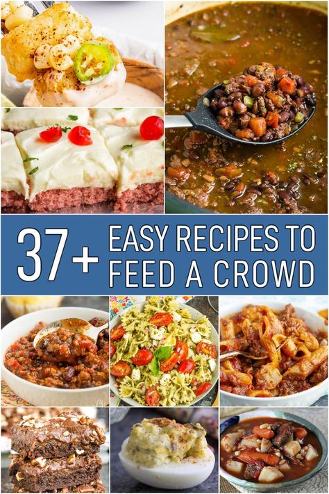 Dinner Ideas to feed a crowd 3 Ingredients Recipes, Ideas To Feed A Crowd, Creamed Corn Casserole Recipe, Recipes To Feed A Crowd, Fruit Salad With Pudding, Corn Dip Recipes, Hearty Recipes, Beans And Sausage, Lasagna Soup Recipe