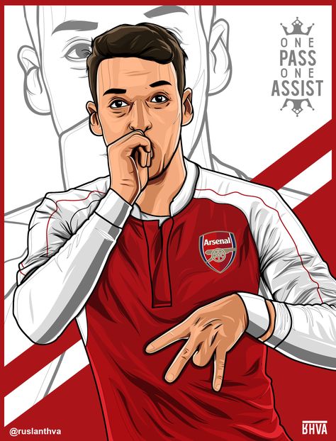 Footballers Drawing, Football Wallpaper Drawing, Footballers Drawing Sketches, Football Players Cartoon, Ozil Mesut, Footballer Illustration Art, Sports Illustrations Art, Soccer Drawing, Arsenal Wallpapers