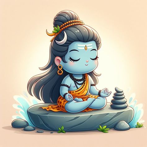 Lord Shiva Cartoon Images, Cute Shiv Ji Drawing, Cute Shiv Ji, Shiv Sketch, God Doodles, Cute Mahadev, Shiv Ji Drawing, Cute Shiva, Lippin Art