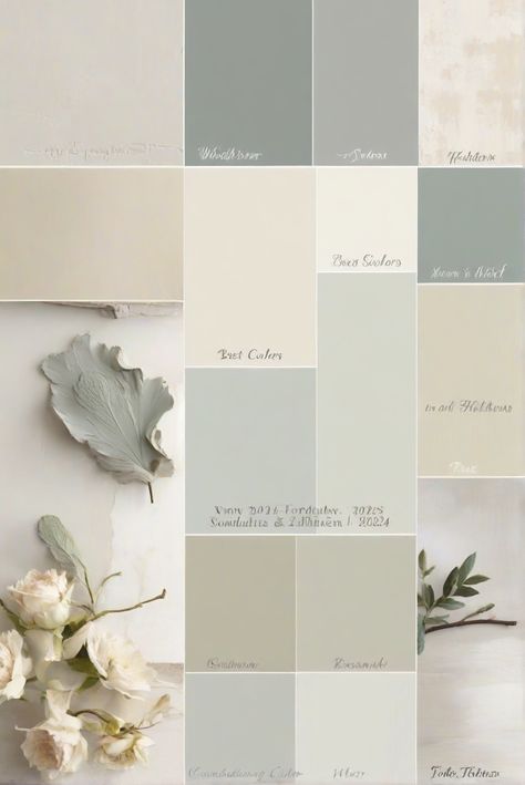 interior design, home decor, kitchen design, paint colors Grey Marble Color Palette, Muted Colour Scheme, Neutral Muted Color Palette, Muted Wall Colors, Paint Color Schemes Benjamin Moore, Wall Color 2024 Trends, Muted Color Living Room, Home Paint Colors Interior 2024, Benjamin Moore Alabaster Cabinets