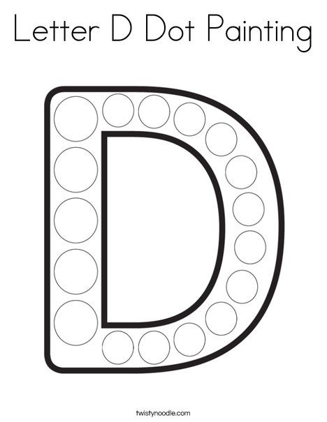 Letter D Dot Painting Coloring Page - Twisty Noodle Dot Paint Letters Preschool, D Is For Dots Craft, Letter D Games For Preschool, Letter D Dot Painting, Letter D Dot Worksheet, Letter D Projects For Preschool, Letter D Toddler Crafts, Letter Dot Painting, Letter D Arts And Crafts For Preschool