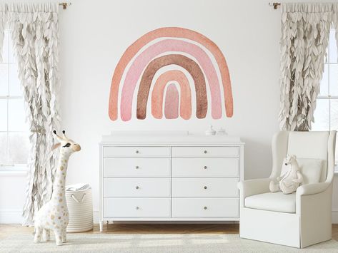 Bare wall? Let’s make it beautiful! Our Autumn Rainbow wall decal is an easy way to infuse a pop of boho style to any wall. Comes in 5 different sizes! @rockymountaindecals || autumn rainbow decal Rocky Mountain Decals, Autumn Rainbow, Floral Wallpaper Nursery, Rainbow Decal, Bohemian Wallpaper, Rainbow Wall Decal, Wall Fabric, Mountain Decal, Wallpaper Textured