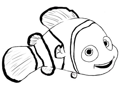 How To Draw Nemo, Nemo Drawing, Dory Drawing, Eraser Drawing, Finding Nemo Coloring Pages, Nemo Coloring Pages, Disney Finding Nemo, Cartoon Drawings Disney, Fish Drawings