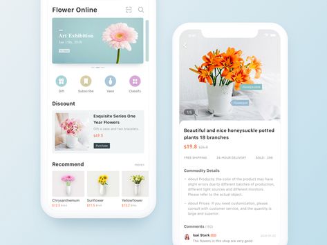 FlowerOnline by JasonGYF Web Design Trends Website, Floral Website, Web Design User Interface, Website Design Trends, Portfolio Reference, Flower App, Ecommerce App, Online Flower Shop, Ui Design Mobile