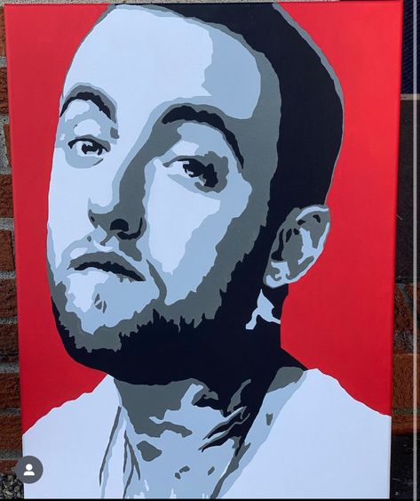 Mac Miller Pop Art, Mac Miller Art Painting, Mac Miller Painting, Mac Miller Art, Aesthetic Paintings, Musical Artist, Graduation Art, Rapper Art, Glass Paintings