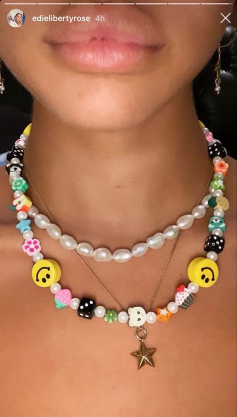 Preppy Necklaces, Funky Necklace, Indie Jewelry, Chunky Bracelet, Beaded Necklace Diy, Dope Jewelry, Necklace Ideas, Funky Jewelry, Girly Jewelry