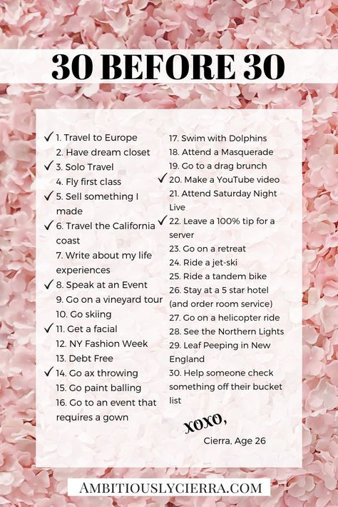 Before 30 Goals, 30 For 30, 30 Goals Before 30, Yearly Bucket List Ideas, 30 Things To Do Before 30 Checklist, 20 Before 20 List, 30 Under 30 Bucket List, 30 Before 30 List Ideas, Things To Do In Your 30s