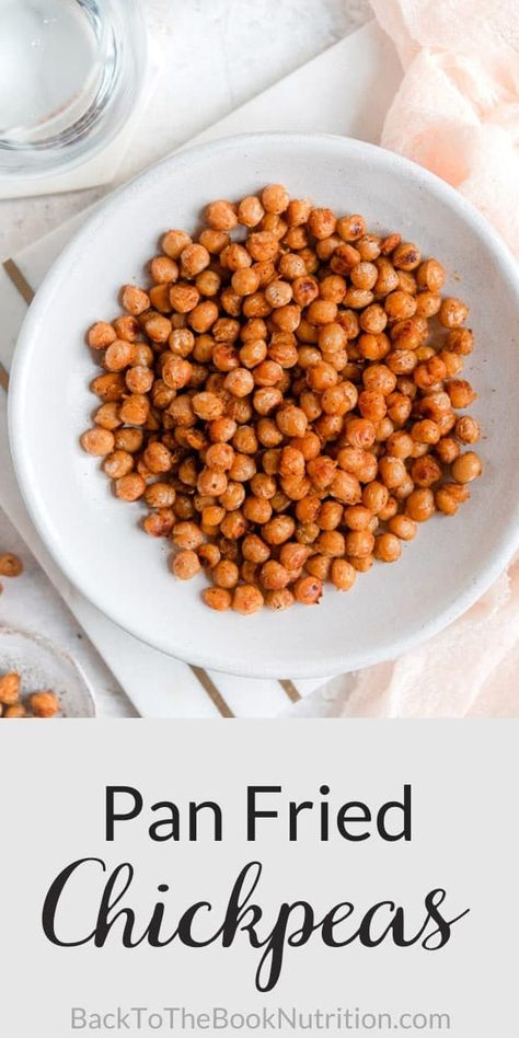 Quick Pan Fried Chickpeas (garbanzo beans) made with just 4 simple, pantry staple ingredients. This easy and healthy snack is ready in just 10 minutes and is packed with incredible flavor! #chickpeas #garbanzobeans #snacks #healthysnacks Fried Chickpeas Recipe, Appetizers Meat, Fried Chickpeas, Roasted Garbanzo Beans, Garbanzo Bean Recipes, Cooking Garbanzo Beans, Fried Meat, Keto Meat, Bean Snacks