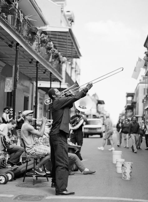 Jazz Musician in New Orleans New Orleans Jazz Aesthetic, Vintage New Orleans Aesthetic, Louisiana Landscape, Jazz Photography, Bourbon Street New Orleans, New Orleans Photography, New Orleans Music, New Orleans Jazz, Street Musician