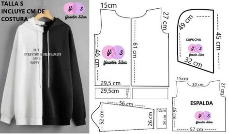 Hoodie Sewing Pattern, Projek Menjahit, Clothing Pattern Design, T Shirt Sewing Pattern, Sewing Measurements, Dress Patterns Diy, Patron Vintage, Sewing Clothes Women, Diy Clothes Design