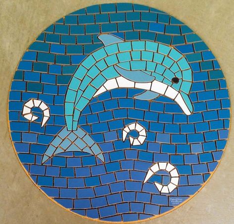 Sea Mosaic Ideas, Mosaic Painting, Mozaik Art, Mosaic Sea Life, Dolphins Mosaic, Mosaic Pots, Mosaic Tile Art, Mosaic Artwork, Tile Art