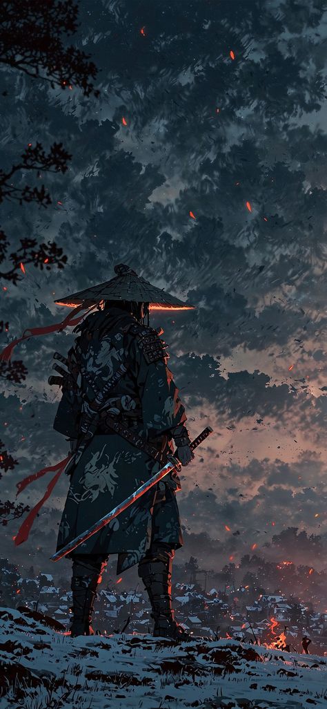 Cool Backrounds, Home Screen Wallpaper Hd, Guerriero Samurai, Japanese Wallpaper Iphone, Samurai Wallpaper, Anime City, Samurai Artwork, Dark Artwork, Cool Anime Wallpapers