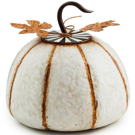 PRICES MAY VARY. DECORATIVE METAL PUMPKIN CONTAINER: Whether it’s spooky or harvest season, this decorative container makes darling fall decor for storing goodies on the fireplace mantel or kitchen table. You can also use it as part of a cute indoor or outdoor display. ELEGANT HALLOWEEN DECOR: Our decorative pumpkin container is a durable pick from our patch. It features a white galvanized metal body with orange lines and a removable lid with a black and white striped top. It’s approved for outd Container Home Decor, Elegant Halloween Decor, Porch Pumpkins, Metal Pumpkins, Winter Porch, Elegant Halloween, Metal Containers, Container Home, Outdoor Porch