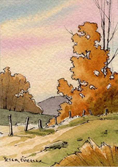 Sometimes, it's just about trees. | 2.5 x 3.5 inch watercolo… | Flickr Peter Sheeler, Watercolor Scenery, Fall Drawings, Watercolor Art Landscape, Watercolor Paintings For Beginners, Watercolour Inspiration, Landscape Art Painting, Fall Watercolor, Watercolor Landscape Paintings