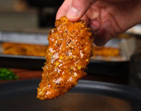 Sticky Lemon Pepper Chicken Tenders - The Good Bite Lemon Pepper Tenders, Sticky Lemon Pepper Chicken, Lemon Pepper Chicken Tenders, Chicken Plucker, Lemon Pepper Sauce, Honey Bbq Wings, Crispy Chicken Tenders, Baked Chicken Tenders, Chicken Tenderloins