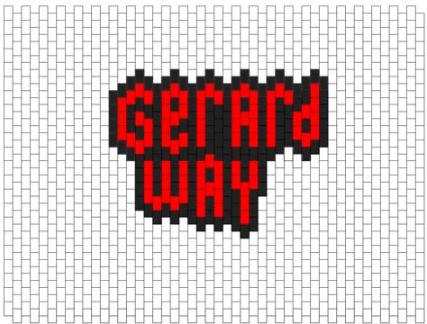 Gerard Way Perler Beads, Mcr Kandi Pattern, Mcr Pixel Art, Mcr Perler Beads, Mcr Kandi, Mcr Gerard Way, Mcr Gerard, Bracelet Loom, Kandi Inspo