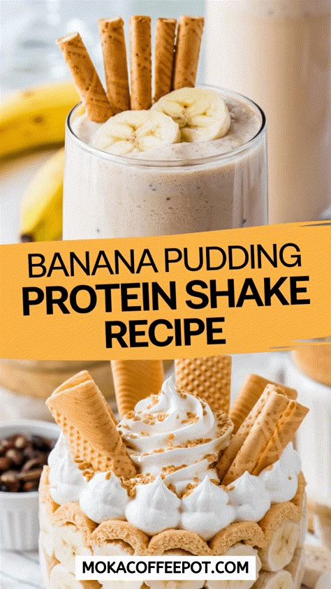 Craving dessert but want to avoid that guilty feeling afterward? Enter the Banana Pudding Protein Shake, your new go-to treat! This shake captures the essence of creamy banana pudding while sneaking in protein to keep you feeling fabulous. Who knew a shake could taste like dessert and support your fitness goals? It’s practically a miracle... Pudding Protein Shake, Banana Pudding Protein, Premier Protein Shake Recipes, Fruit Protein Shakes, Creamy Banana Pudding, Premier Protein Shake, Healthy Protein Smoothies, Shakes Recipes, Banana Protein Shake