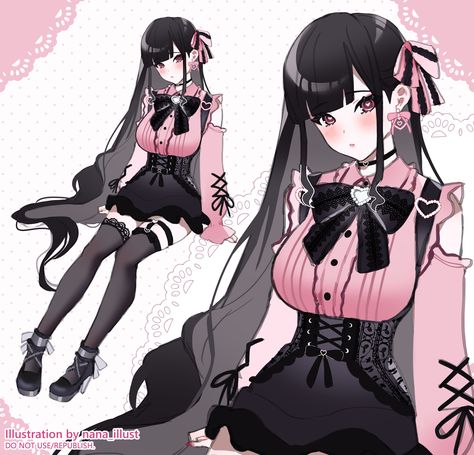 Jirai Kei Art, Draculaura Core, Kuromi Art, Yami Kawaii Outfit, Outfit Ideas Art, Menhera Fashion, Larme Kei Fashion, Menhera Kei, Toh Oc