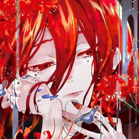 Red Black Pfp, Black Pfp Anime, Black Pfp, Houseki No Kuni, Pfp Anime, Red Hair, Red, Hair, Anime