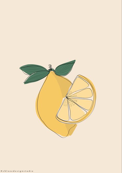 Lemon Drawings Simple, Citrus Illustration Graphic Design, Lemon Poster Design, Simple Lemon Drawing, Lemon Line Art, Lemon Cute Drawing, Lemon Illustration Design, Citrus Doodle, Lemon Drawing Simple