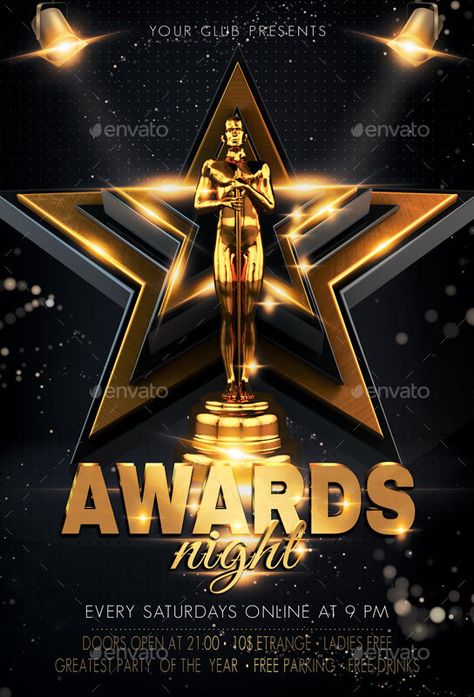 Award Invitation Design, Golden Poster Design, Award Design Poster, Awards Night Poster, Award Poster Design, Award Poster Design Layout, Award Background Design, Award Design Graphics, Award Poster Design Background