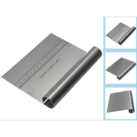 Stainless Steel Cake Scraper Edge Smoother, Multifunction... https://www.amazon.ca/dp/B071ZP38PW/ref=cm_sw_r_pi_dp_U_x_O0RpCb6PVA9NV Stainless Steel Bench, Cake Decorating With Fondant, Dough Scraper, Essential Kitchen Tools, Cooking Utensils Set, Baking And Pastry, Pastry Cake, Kitchen Baking, Pizza Dough