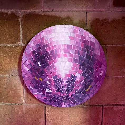 Disco Ball Painting, Posters Diy, Ball Painting, Teen Art, Paint Inspo, Purple Paint, Coloring Ideas, Art Collage Wall, Art Party