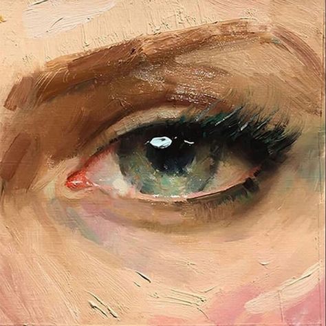 Paola Luther on Instagram: “Loose brush strokes and soft edges. Subtle changes of temperature and chroma in the eye socket. Strong highlight in the iris, bottom eye…” Painting Eyes, Art Major, 얼굴 그리기, Realistic Eye, Eye Painting, Painting Workshop, Image Notes, Ethereal Art, Pastel Art