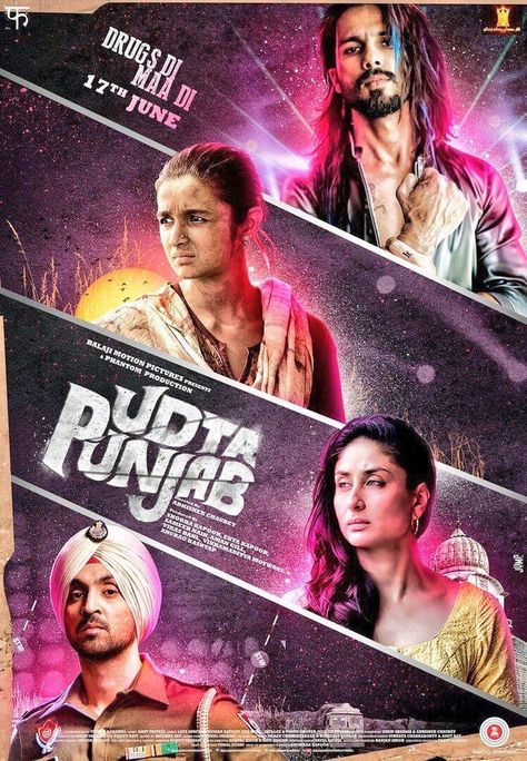 Movie Poster Photoshop, Udta Punjab, Adobe Photoshop Design, Fashion Poster Design, Music Flyer, Bollywood Posters, Best Movie Posters, Film Poster Design