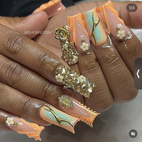 Acrylic Nails Toes, Acrylic Nail Designs Coffin, Nails Toes, Concert Nails, Drip Nails, Short Square Acrylic Nails, Dope Nail Designs, Being Honest, Exotic Nails