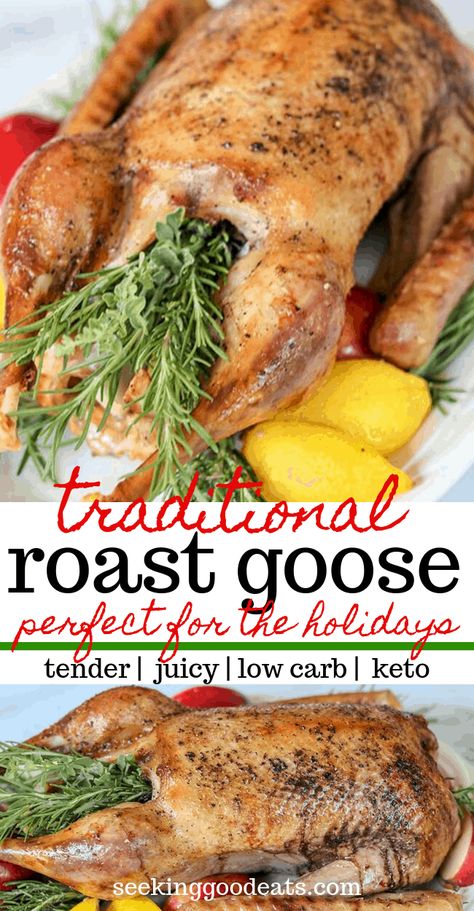 Goose Roast, Roast Goose Recipes, Roasted Goose, Cooked Goose, Roast Goose, Roasted Duck Recipes, Holiday Roast, Goose Recipes, Organ Meats