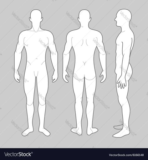 Men Side Profile Drawing Reference, Male Body Drawing, Side View Drawing, Character Outline, Gas Mask Art, Back Drawing, Male Figure Drawing, Body Outline, Illustration Human