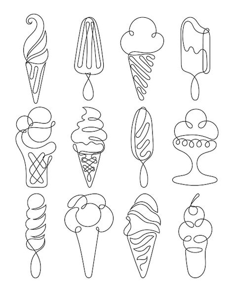 Ice Cream Board Design, Popsicle Tattoo Ideas, I’ve Cream Tattoo, Ice Cream Cone Tattoo Tiny, Tiny Ice Cream Tattoo, Ice Cream Tattoo Design, Ice Cream Scoop Drawing, Ice Cream Tattoo Ideas, Ice Cream Line Art