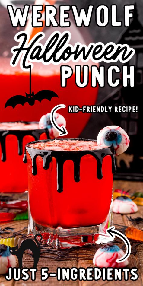 Kid Friendly Halloween Punch Recipes, Red Halloween Drinks For Kids, Halloween Punch Non Alcoholic, Halloween Juice For Kids, Halloween Drink Recipes Nonalcoholic, Halloween Punch Recipes For Kids, Easy Halloween Drinks For Kids, Spooky Drinks For Kids, Horror Restaurant