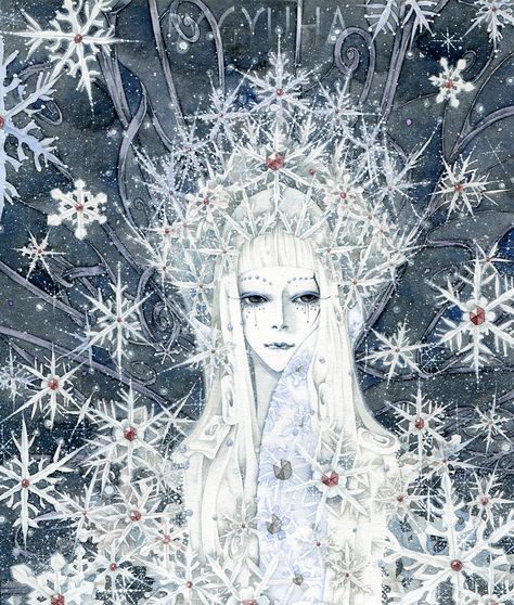 The Snow Queen on Behance Snow Queen Illustration, Korean Illustration, Yuki Onna, The Snow Queen, Fairytale Stories, Snow Fairy, Queen Art, Arte Inspo, Hans Christian