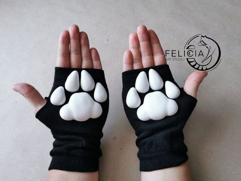 Crochet Finger Less Gloves Designs Ideas | Kingston Designs Paws Gloves, Cat Gloves, Paw Gloves, Printed Gloves, Toe Beans, Gloves Design, Paw Pads, Cosplay Diy, Cat Paws