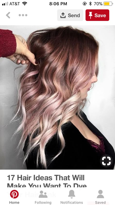 Neutral Skin, Gold Hair Colors, Hair Color Rose Gold, Color Highlights, Beautiful Chocolate, Spring Hair, Ombré Hair, Hair Color Highlights, Rose Gold Hair