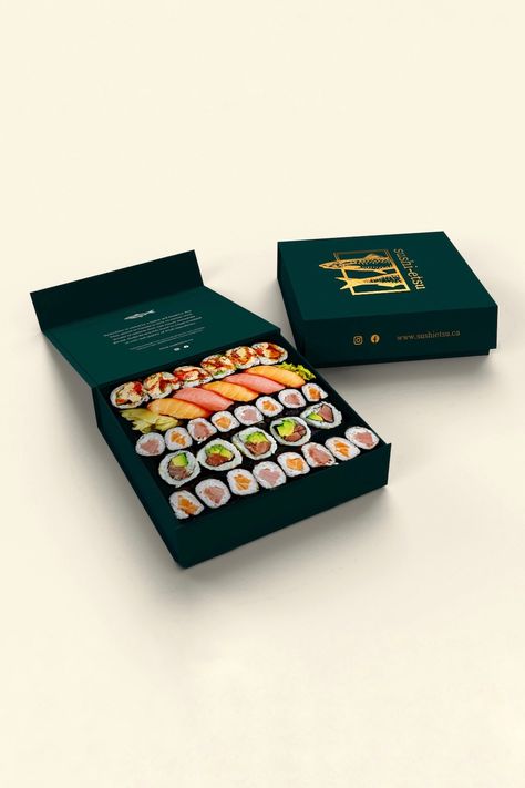 Sushi Box Design, Sushi Box Packaging, Sushi Packaging, Sushi Take Out, Packaging Nets, Sushi Go, Sushi Style, Sushi Logo, Sushi Box